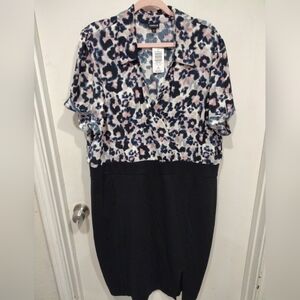 NWT Torrid At The Knee Studio Crepe Bodycon Dress Floral & Black Sz 3X Career
